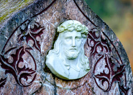 old cross at a cemeteryの写真素材