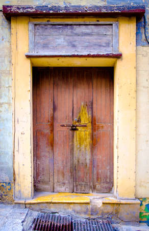 old wooden front door - photoの写真素材