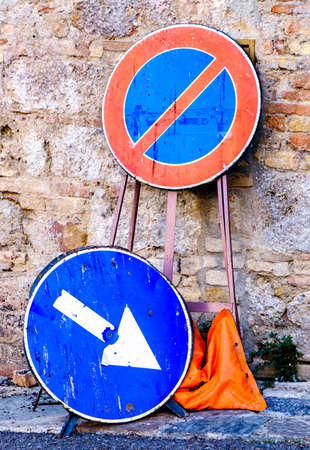 arrow road sign - close upの写真素材