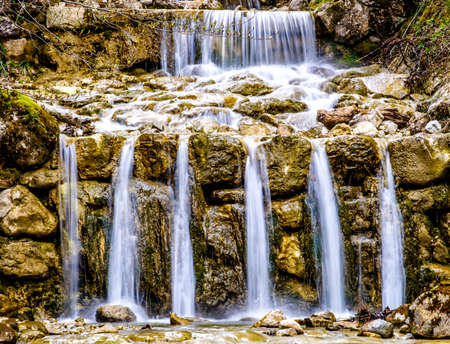nice small waterfall at a forest