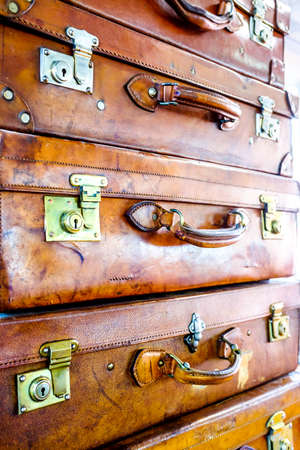 old suitcase lock. shallow depth of fieldの写真素材