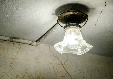 old lamp at the ceilingの写真素材