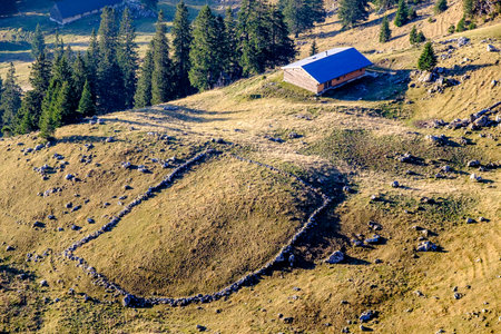 Old farmhouse at the European Alpsのeditorial素材