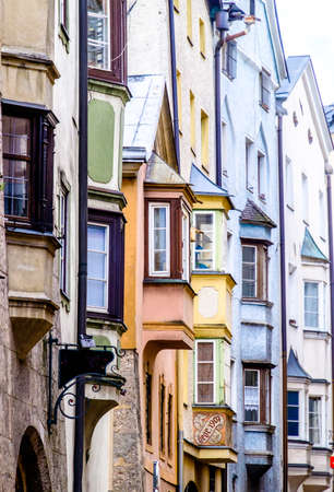old town of the village hall in tirol - austriaの写真素材