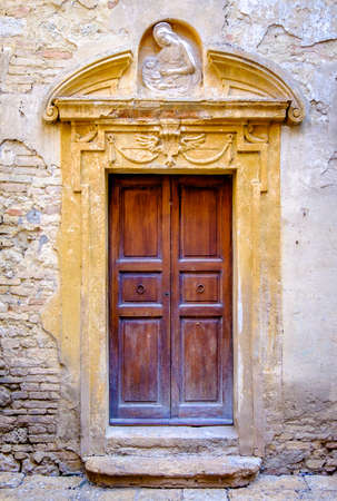 old wooden front door - photoの写真素材