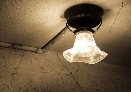 old lamp at the ceiling