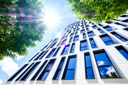 reflections at a modern office buildingの写真素材