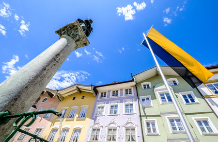 old town of the village bad toelz - bavariaのeditorial素材