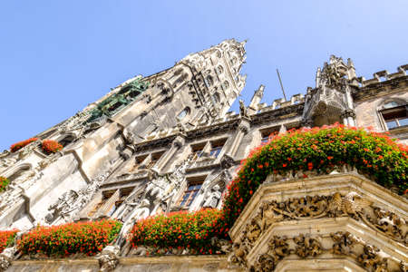 famous munich city hall at the marienplatz - germany - bavariaの写真素材