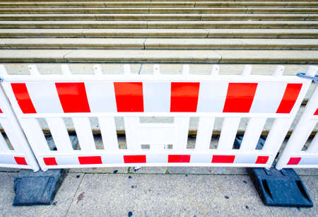 modern security barrier at a construction siteの写真素材
