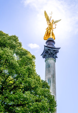 famous friedensengel in munich - germany - Bogenhausen - 1896のeditorial素材