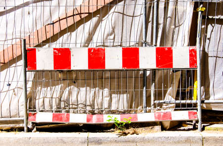 Modern security barrier at a construction siteの写真素材