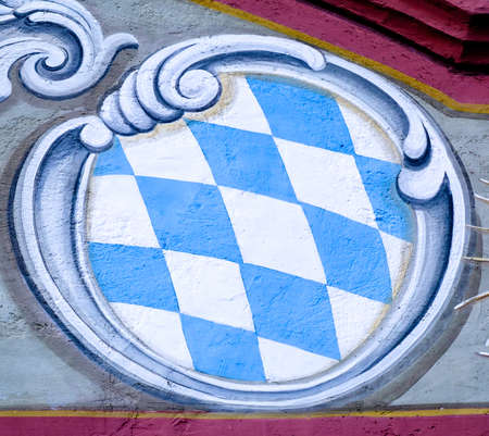 typical bavarian flag - closeup - photoの写真素材