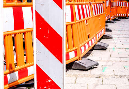 modern security barrier at a construction siteの写真素材