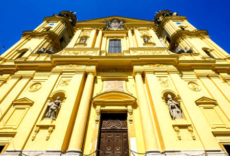 famous theatiner church in munich - germanyの写真素材