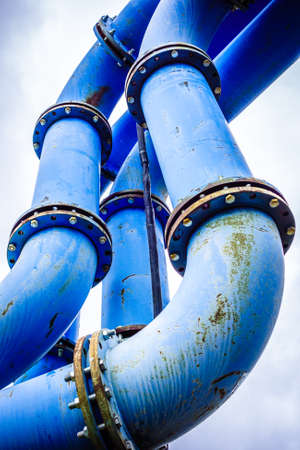 water pipeline at a valley in austriaの写真素材