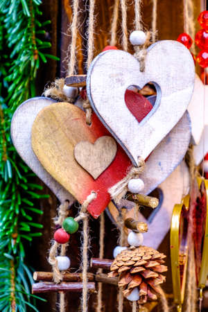 old wooden heart - closeup photoの写真素材