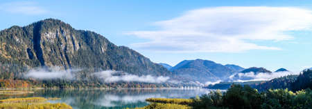 landscape at the sylvenstein lake - bavaria