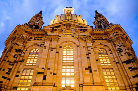 famous frauenkirche in dresden - germanyの写真素材
