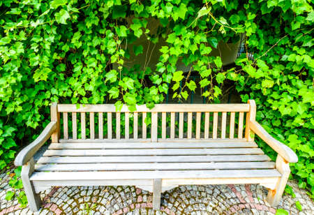 wooden parkbench at a park