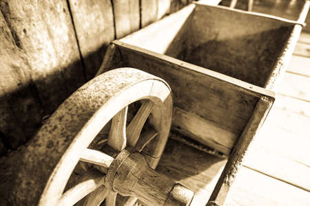 old wooden cart at a farm