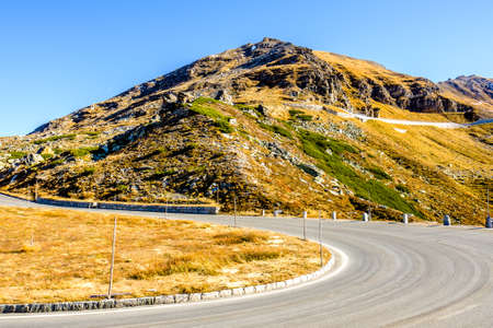 country road at the grossglockner mountainsの写真素材