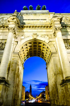 famous siegestor in munich - germanyの写真素材