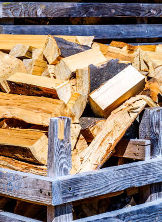 firewood at a farm - nice backgroundの写真素材