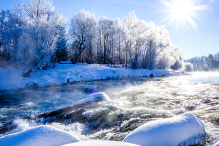 isar river in winter - isarburg