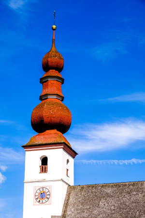 old church tower - close upの写真素材