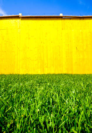 wooden hoarding wall at a construction siteの写真素材
