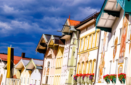 famous old town of bad toelz - bavaria - germanyのeditorial素材