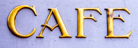 old cafe sign - close upのeditorial素材