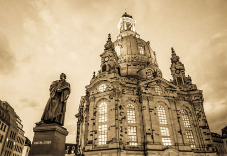 famous frauenkirche in dresden - germanyの写真素材