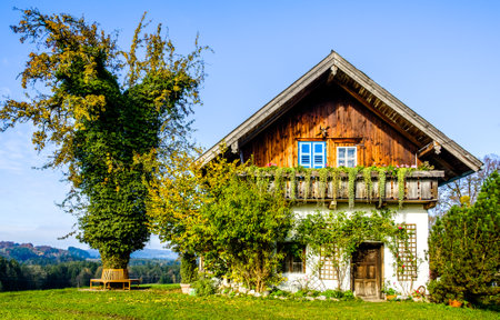 old bavarian farmhouse near munich - germanyのeditorial素材