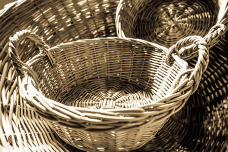 old basket - close up - photoの写真素材