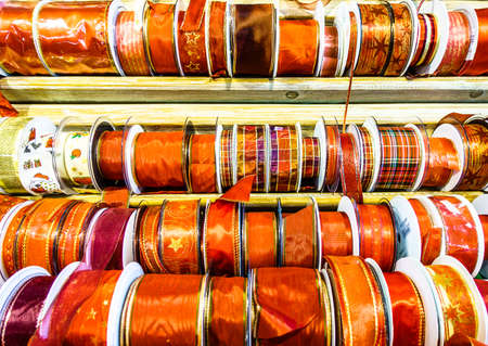 rolls with christmas ribbon - photoの写真素材