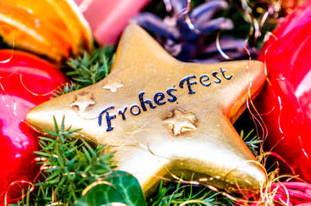 old fashioned christmas decoration - translation: merry christmas