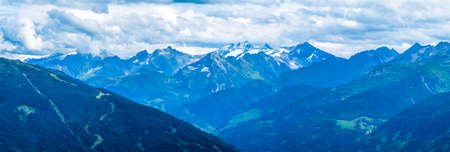 zillertal mountains in austria - panoramaの写真素材