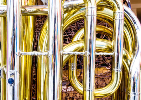 part of a tuba - brass instrumentの写真素材