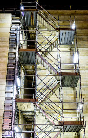 modern scaffolding at a construction siteの写真素材