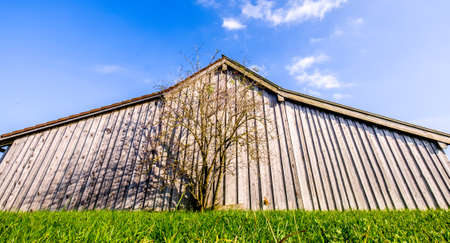 old wooden hut at the european alpsの写真素材