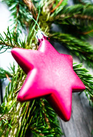 christmas decoration - straw star closeupの写真素材