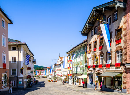 BAD TOELZ, GERMANY - JUNE 15: old town of bad toelz - bavaria on june 15, 2017のeditorial素材