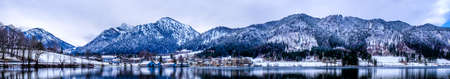 schliersee lake and mountains in bavaria - germanyの写真素材