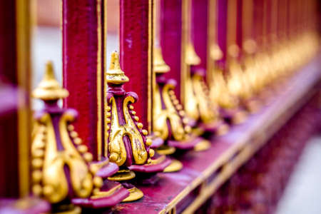 old elegant fence at a historic buildingの写真素材