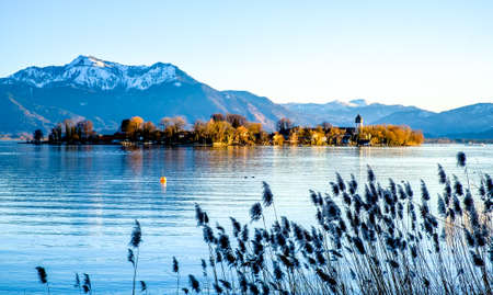 famous chiemsee lake in bavaria - germanyの写真素材