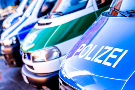 typical police vehicle in germanyの写真素材
