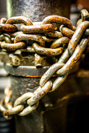 big rusty chains - close up