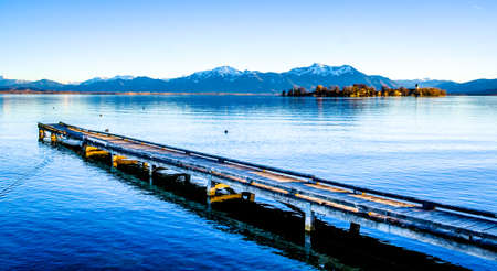 famous chiemsee lake in bavaria - germanyの写真素材